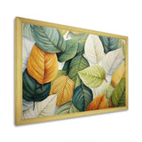 Green And Yellow Leaves Tranquility II - Floral Canvas Wall Art