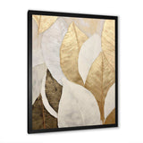 Gold Minimalism Leaves Collage III - Floral Canvas Wall Art