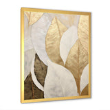 Gold Minimalism Leaves Collage III - Floral Canvas Wall Art