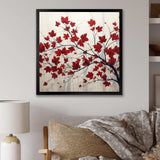 Red Leaves Scarlet Simplicity - Floral Canvas Wall Art