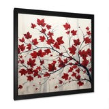 Red Leaves Scarlet Simplicity - Floral Canvas Wall Art