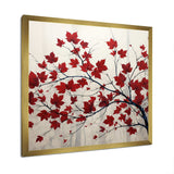 Red Leaves Scarlet Simplicity - Floral Canvas Wall Art