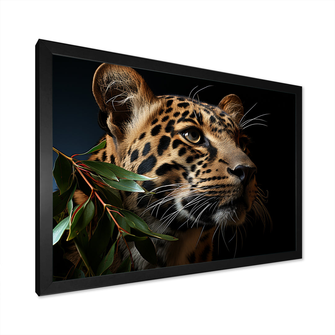 Leopard Glimpse Of Shadows - Black Leopard Wall Art