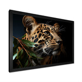 Leopard Glimpse Of Shadows - Black Leopard Wall Art