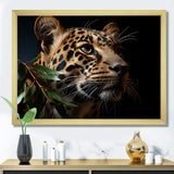Leopard Glimpse Of Shadows - Black Leopard Wall Art