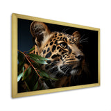 Leopard Glimpse Of Shadows - Black Leopard Wall Art