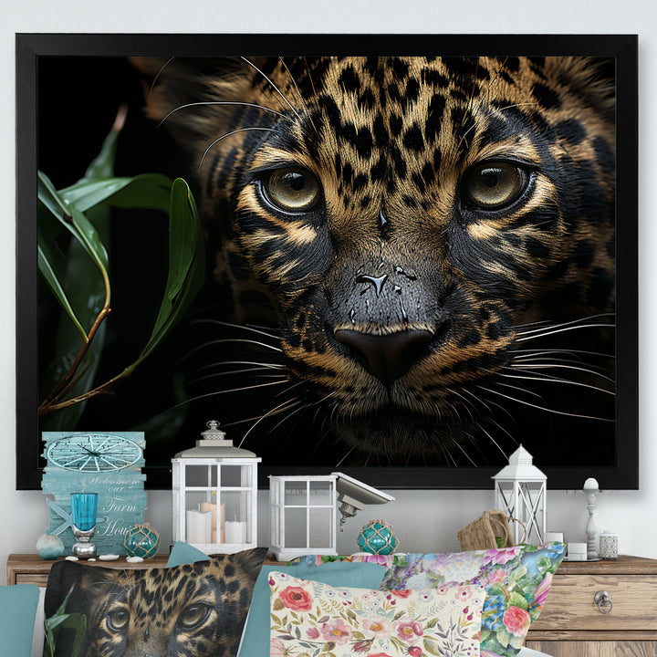 Candid Jungle Captivation Leopard - Leopard Framed Canvas Art