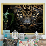 Candid Jungle Captivation Leopard - Leopard Framed Canvas Art