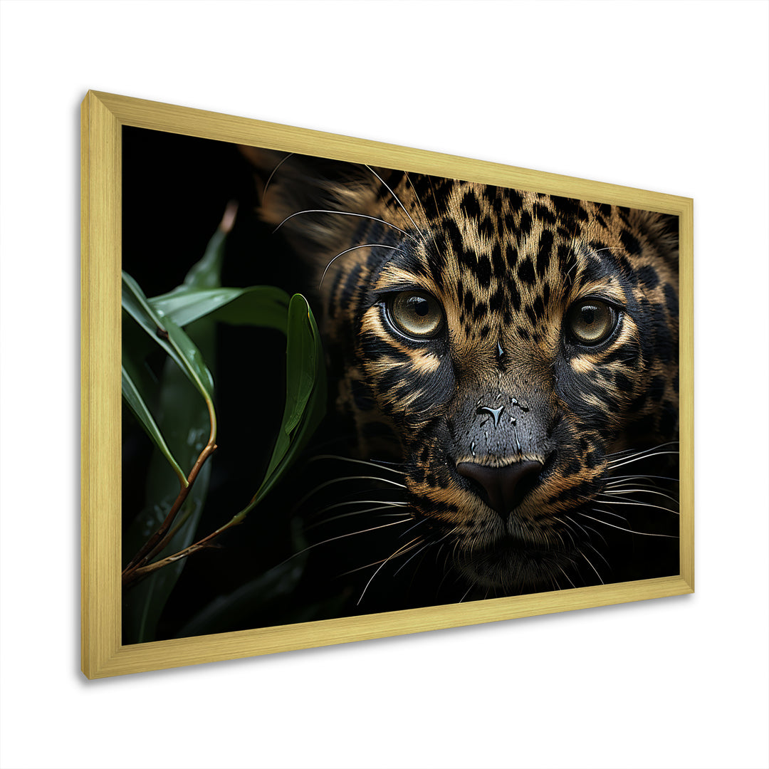 Candid Jungle Captivation Leopard - Leopard Framed Canvas Art