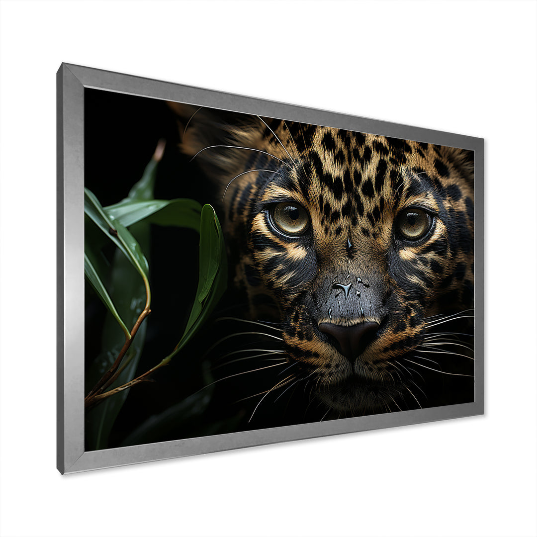 Candid Jungle Captivation Leopard - Leopard Framed Canvas Art