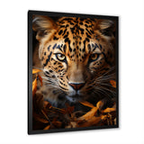 Leopard Golden Stalker Portrait Gaze - Leopard Living Room Wall Art