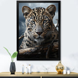 Monochrome Majesty Leopard In The Wild - Beige Leopard Wall Art
