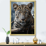 Monochrome Majesty Leopard In The Wild - Beige Leopard Wall Art
