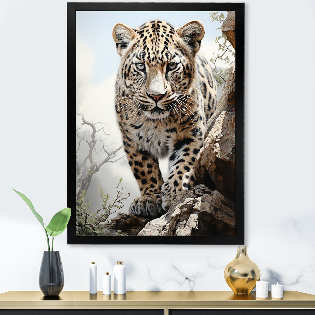 Majesty Leopard Gaze Of The Wild - Beige Leopard Wall Art