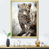 Majesty Leopard Gaze Of The Wild - Beige Leopard Wall Art