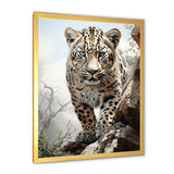 Majesty Leopard Gaze Of The Wild - Beige Leopard Wall Art