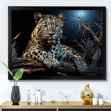 Moonlit Leopard Camouflage - Leopard Large Canvas Wall Art