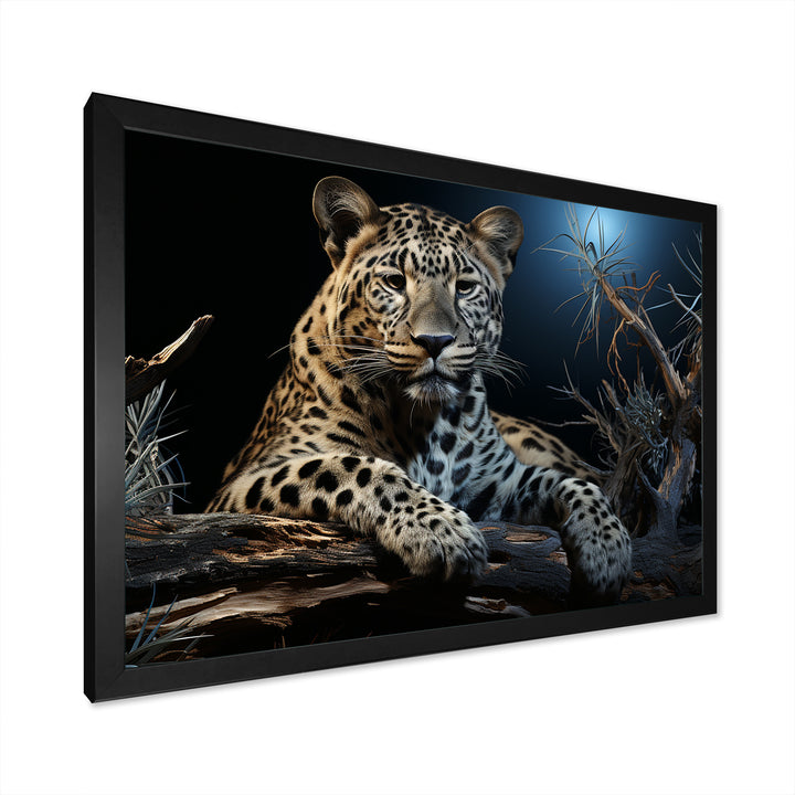 Moonlit Leopard Camouflage - Leopard Large Canvas Wall Art
