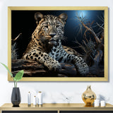 Moonlit Leopard Camouflage - Leopard Large Canvas Wall Art