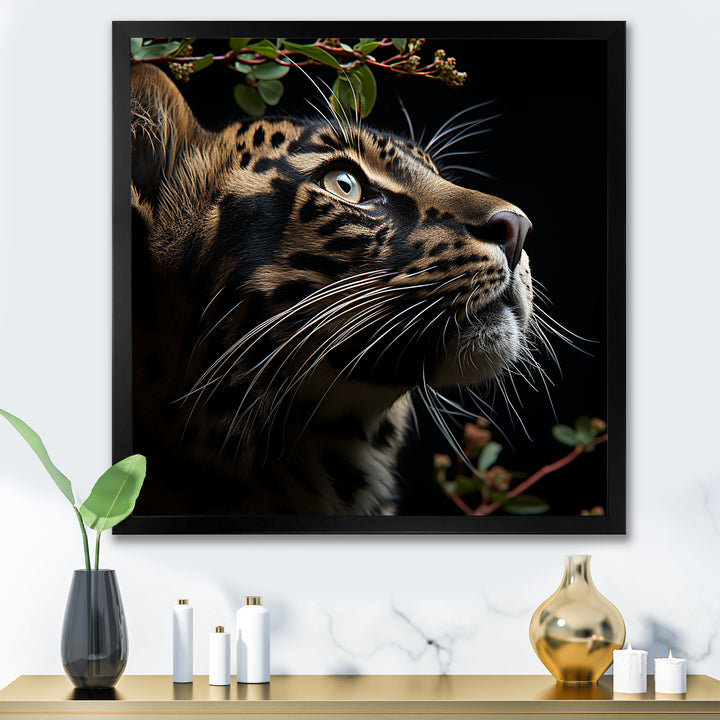 Leopard Nighttime Observer - Leopard Canvas Wall Art