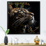 Leopard Nighttime Observer - Leopard Canvas Wall Art