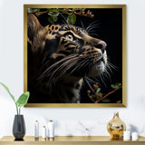 Leopard Nighttime Observer - Leopard Canvas Wall Art