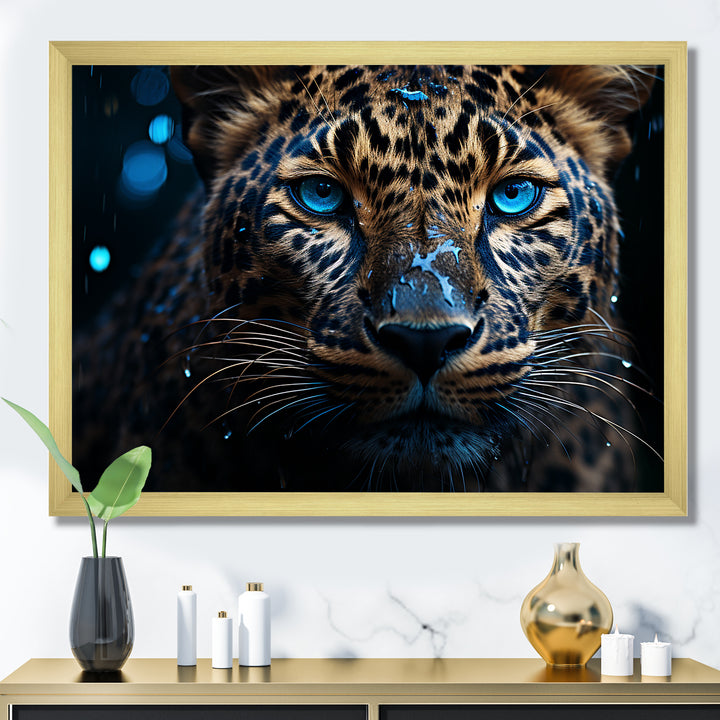 Leopard Nocturnal Sovereign Nighttime Blues - Leopard Wall Decor