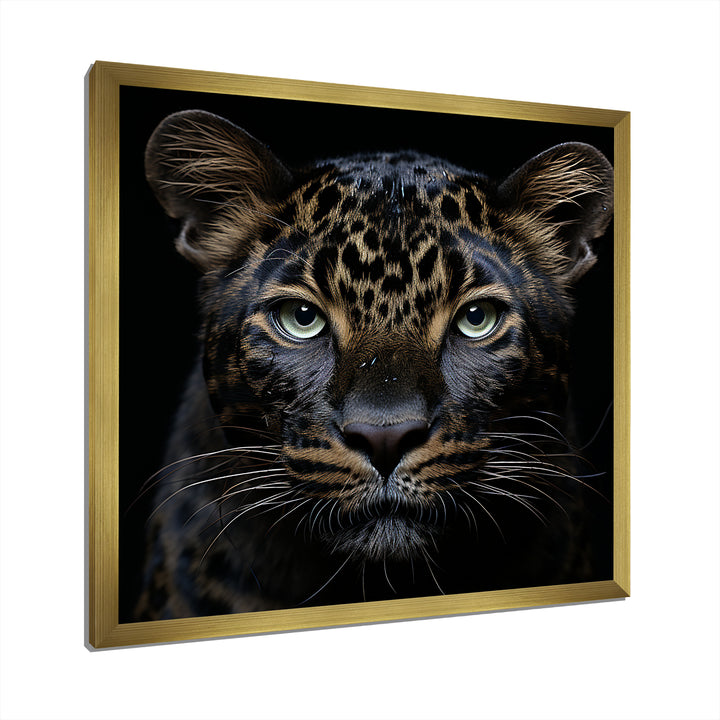 Stealthy Nocturne Leopard - Leopard Large Canvas Wall Art