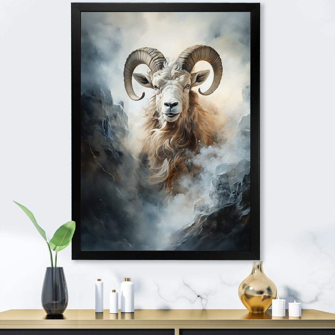 Lightning Ram Minimalism - Gray Sheep Wall Art