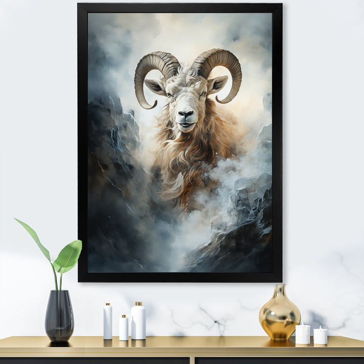 Lightning Ram Minimalism - Gray Sheep Wall Art