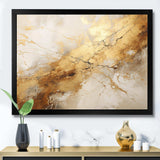 Beige And Gold Marble Lightning I - Abstract Canvas Wall Art