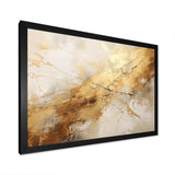 Beige And Gold Marble Lightning I - Abstract Canvas Wall Art