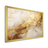 Beige And Gold Marble Lightning I - Abstract Canvas Wall Art