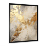 Beige And Gold Marble Lightning III - Abstract Canvas Wall Art