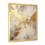 Beige And Gold Marble Lightning III - Abstract Canvas Wall Art