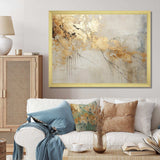 Beige And Gold Marble Lightning VI - Abstract Canvas Wall Art