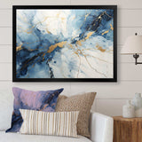 White And Blue Thunderstorm Marble - Landscapes Canvas Wall Art