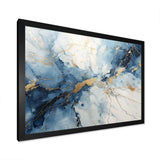 White And Blue Thunderstorm Marble - Landscapes Canvas Wall Art