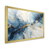 White And Blue Thunderstorm Marble - Landscapes Canvas Wall Art