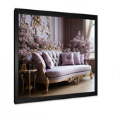 Lilac Couch Adorned With Gilded Accents I - Floral Canvas Wall Art