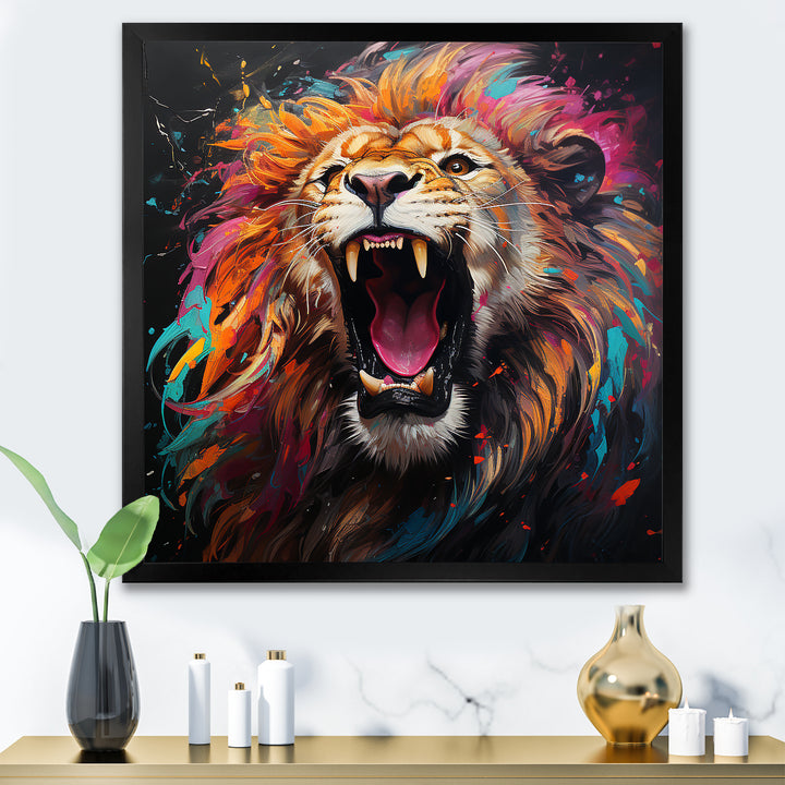 Popart Lion Roar - Brown Lion Wall Art