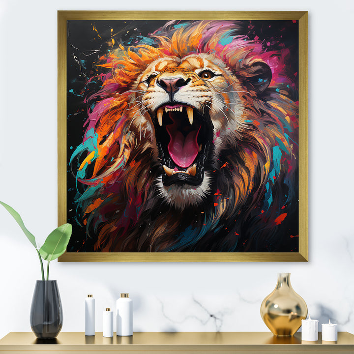 Popart Lion Roar - Brown Lion Wall Art
