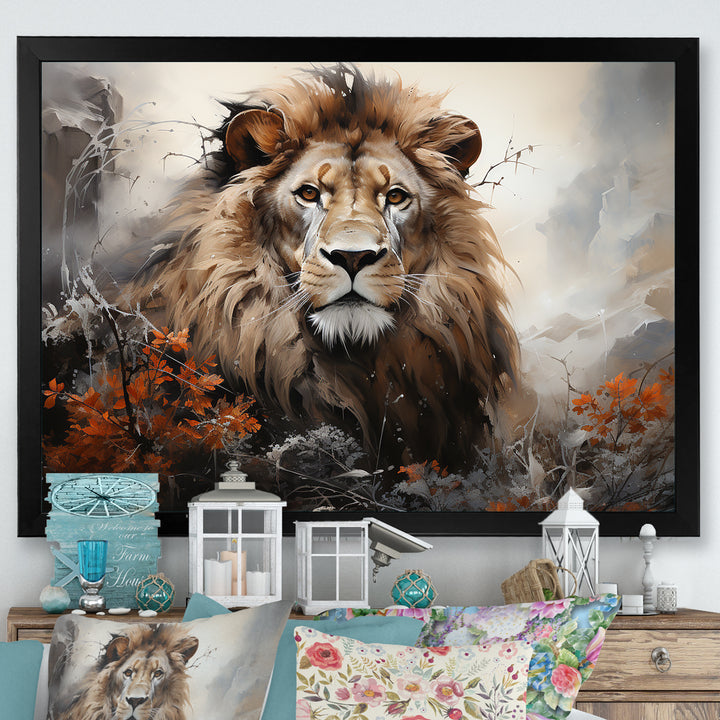 Elemental Lion Harmony - Lion Large Canvas Wall Art