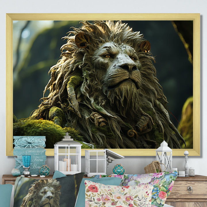 Enchanted Lion Wilderness Fantasy - Lion Living Room Wall Art