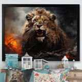 Feral Passion Roar Lion - Brown Lion Wall Art
