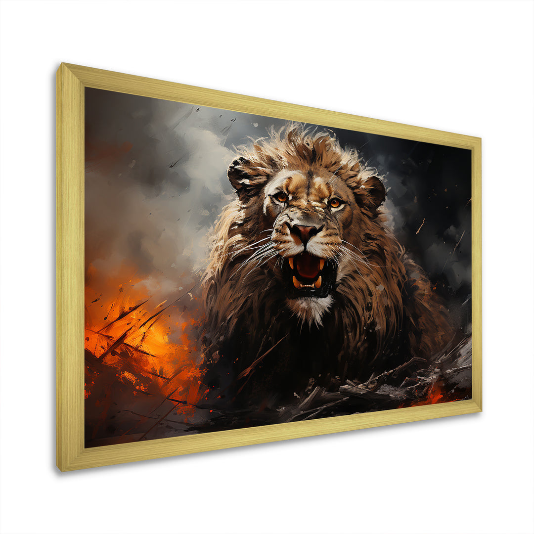 Feral Passion Roar Lion - Brown Lion Wall Art