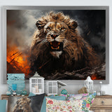 Feral Passion Roar Lion - Brown Lion Wall Art