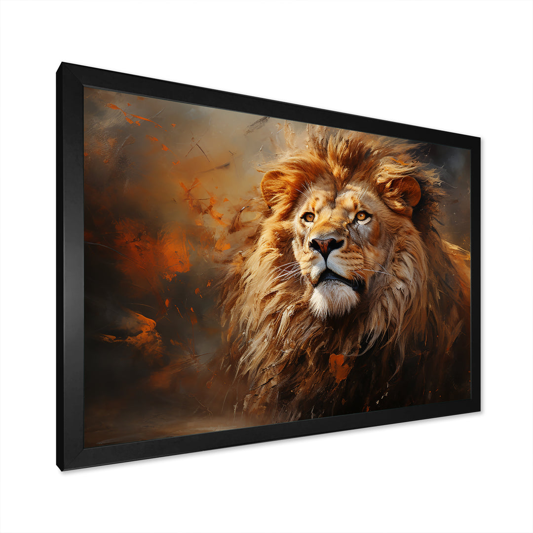 Shimmering Golden Lion Reflections - Lion Home Decor Art