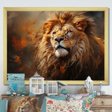 Shimmering Golden Lion Reflections - Lion Home Decor Art