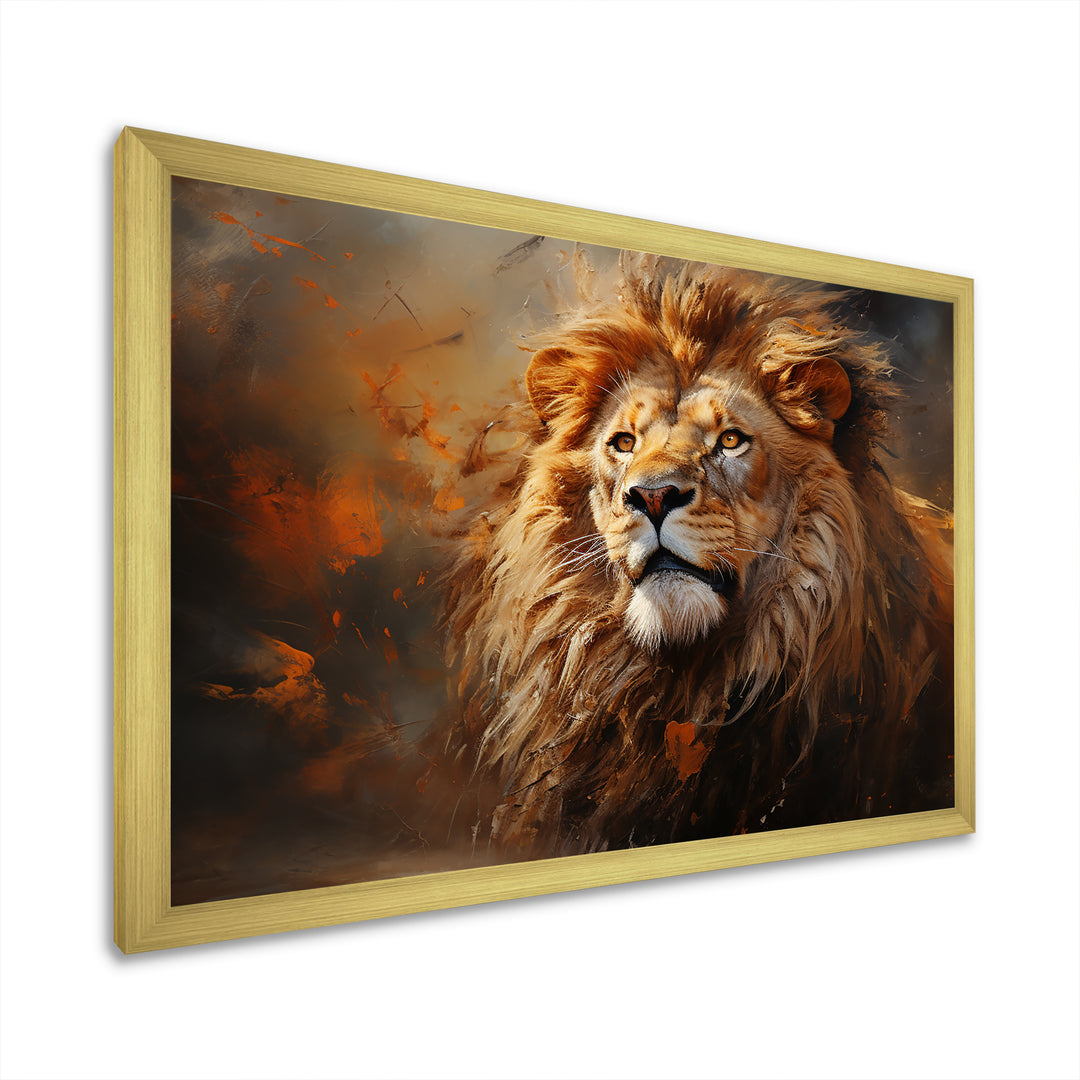 Shimmering Golden Lion Reflections - Lion Home Decor Art